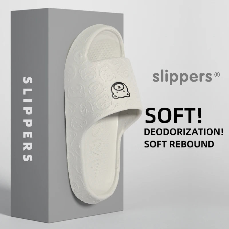 Pantoufles d'été EVA pour femmes, chaussures d'intérieur confortables à enfiler, Design de dessin animé mignon