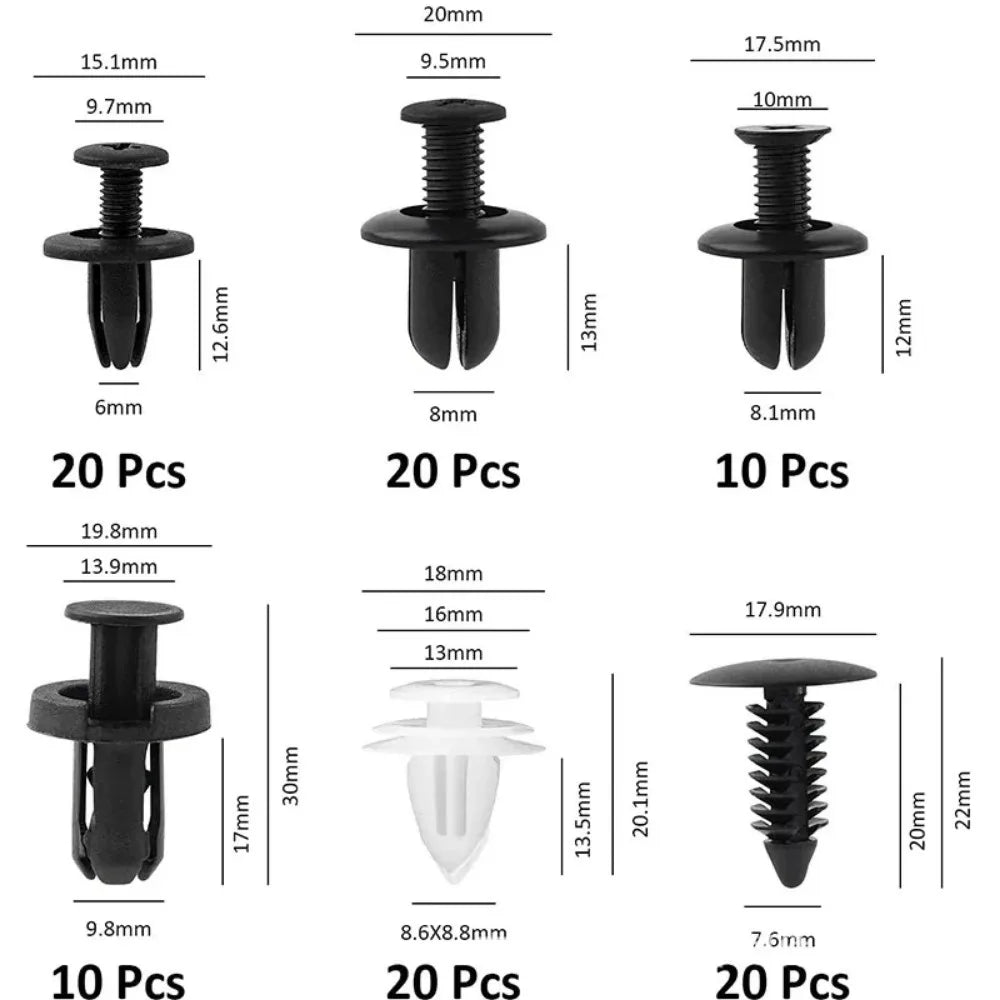 New Automatic Fastening Clips, Mixed Retainer Pin for Car Body, Rivet, Bumper Door Trim Panel Fastener Kit, Car Clips Retainer Tools