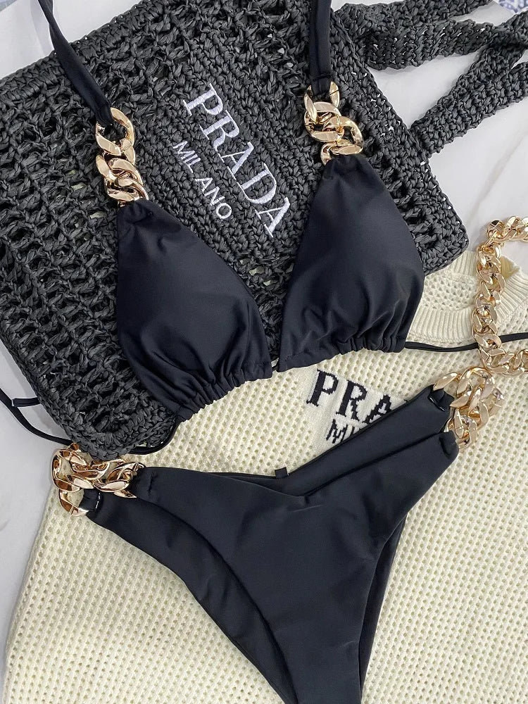 RUOTONGSEPT nouveau Bikini Sexy 2023 Triangle maillot de bain pour femmes brésilien Bikini ensemble 2 pièces licou maillots de bain Push Up maillot de bain