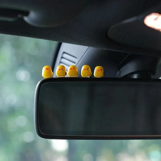 Cute Mini Ducks, 5 Pieces, Car Interior Decoration, Auto Rearview Mirror, Dashboard Ornaments for Women and Men, Gift, Car Accessories
