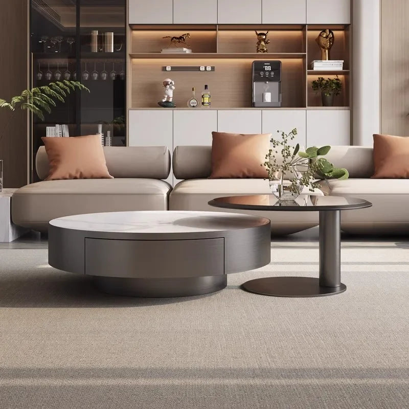 Table basse ronde moderne pour salon — mignonne, décor nordique, meubles