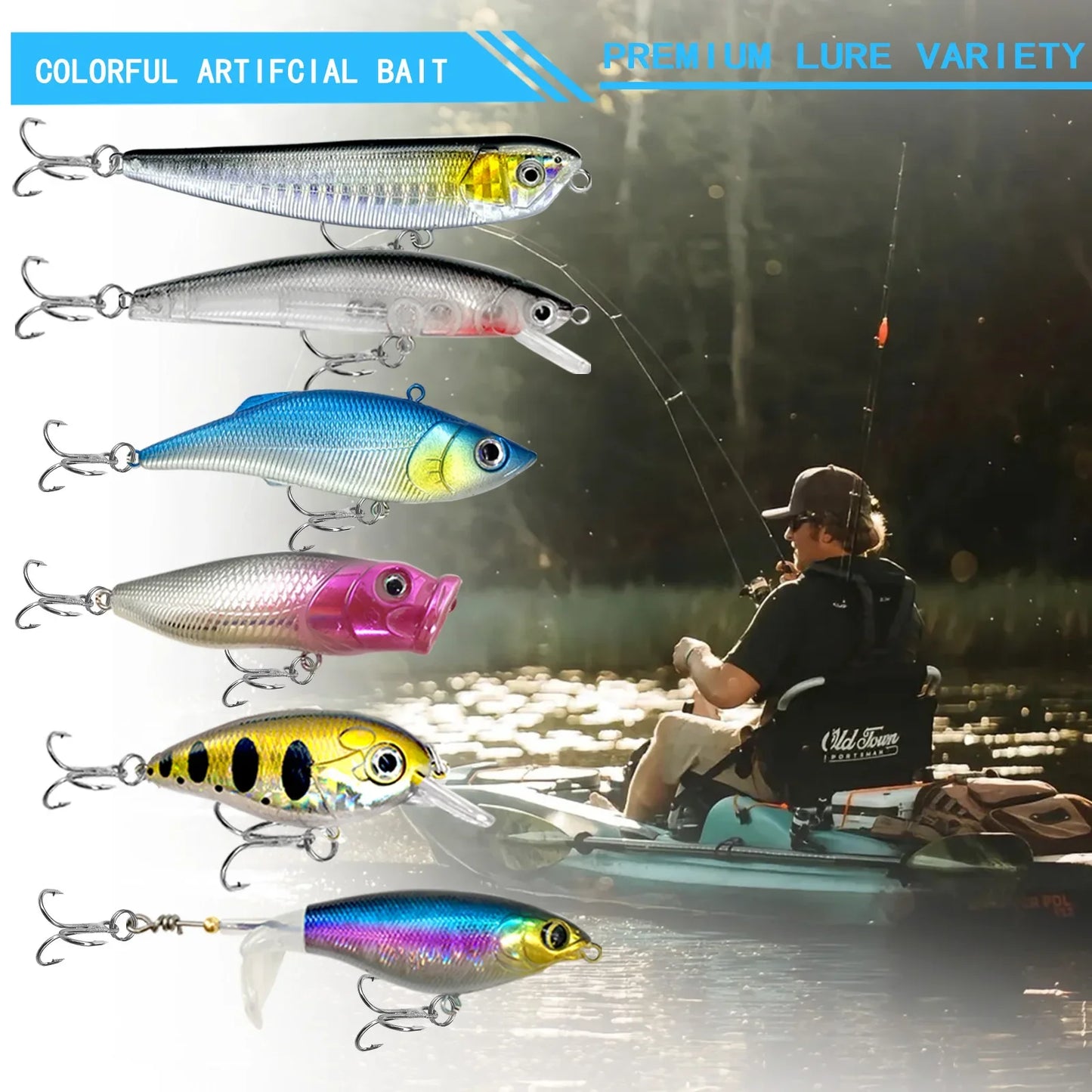 Kit de leurres de pêche pour truite, brochet, basse, multi-leurre, ensemble de matériel superposé, équipement professionnel, 83/133/193/239/409 pièces