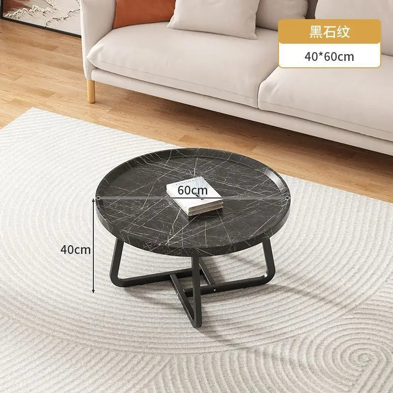 Multifunctional coffee table, modern minimalist living room, combined round side table for home