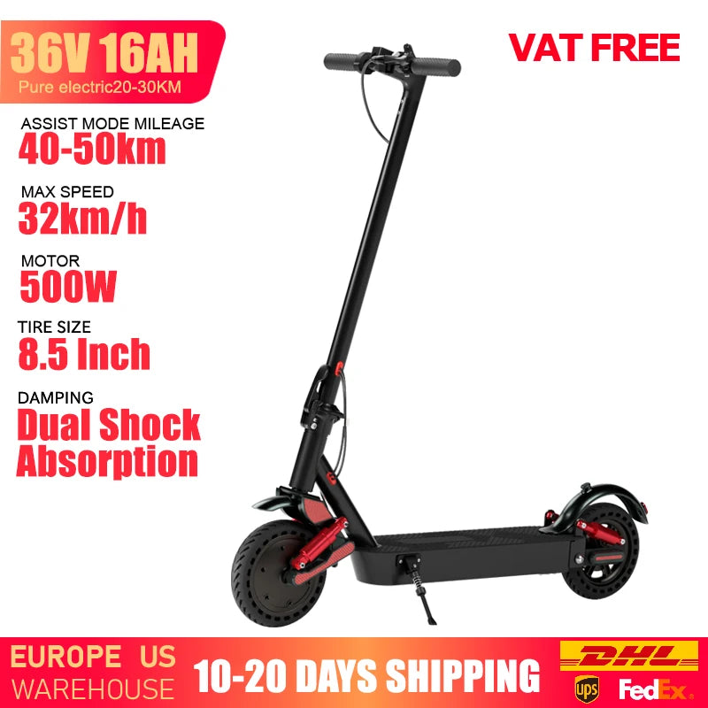 HUANCI D06 500W electric scooters adult e-scooter 36V25AH foldable escooters 32 KM/H 8.5 inch electric scooter