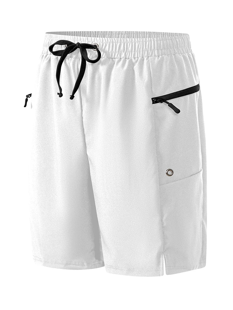 Short de plage d'été pour hommes avec poches zippées, short de planche à séchage rapide avec doublure en maille, maillot de bain, maillot de bain