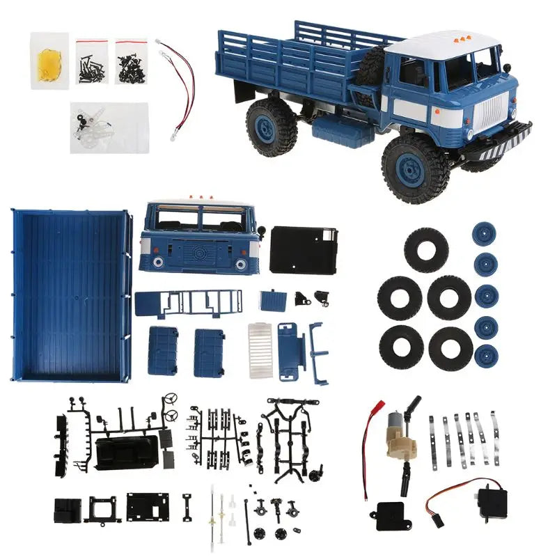 Camion militaire RC télécommande 4 roues — hors route, DIY, escalade, cadeau jouet garçon