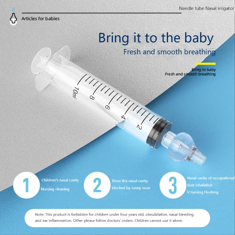 Jeringa de aspiración nasal de silicona para bebés, limpiador antártico para niños, lavador nasal para rinitis, irrigador nasal reutilizable, lavado para niños