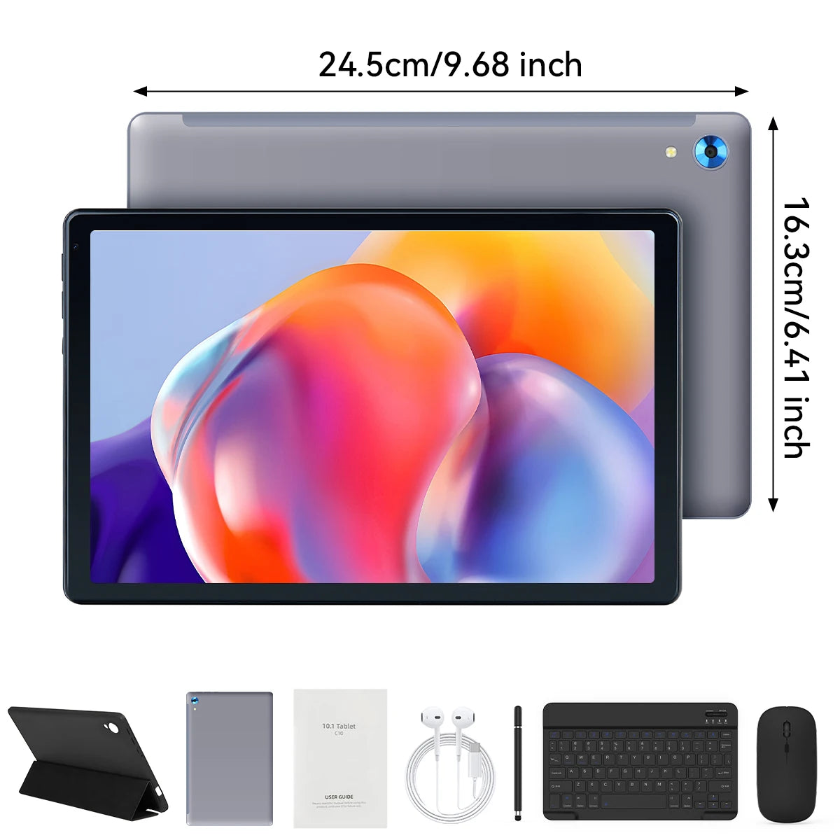 Tablet URAO de 10 pulgadas Android 15, 8 núcleos, 24 GB + 128 GB, ampliación de 1 TB, WiFi 6, 5 MP+8 MP, lápiz óptico, teclado, ratón, auriculares, juego de PC PAD