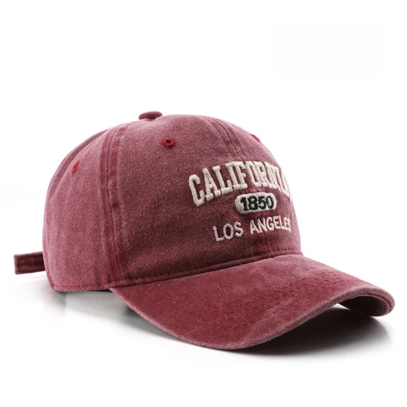 Men Women Embroidered Letter Baseball Cap Vintage Fashion Solid Adjustable Outdoor Sports Snapback Hat Distressed Gorras