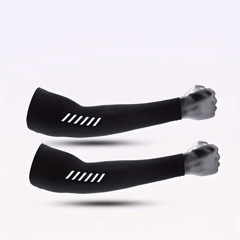 1 paire de manchons de sport légers et respirants pour hommes, tissu en soie glacée absorbant la sueur pour le cyclisme, la pêche, la course à pied et la randonnée
