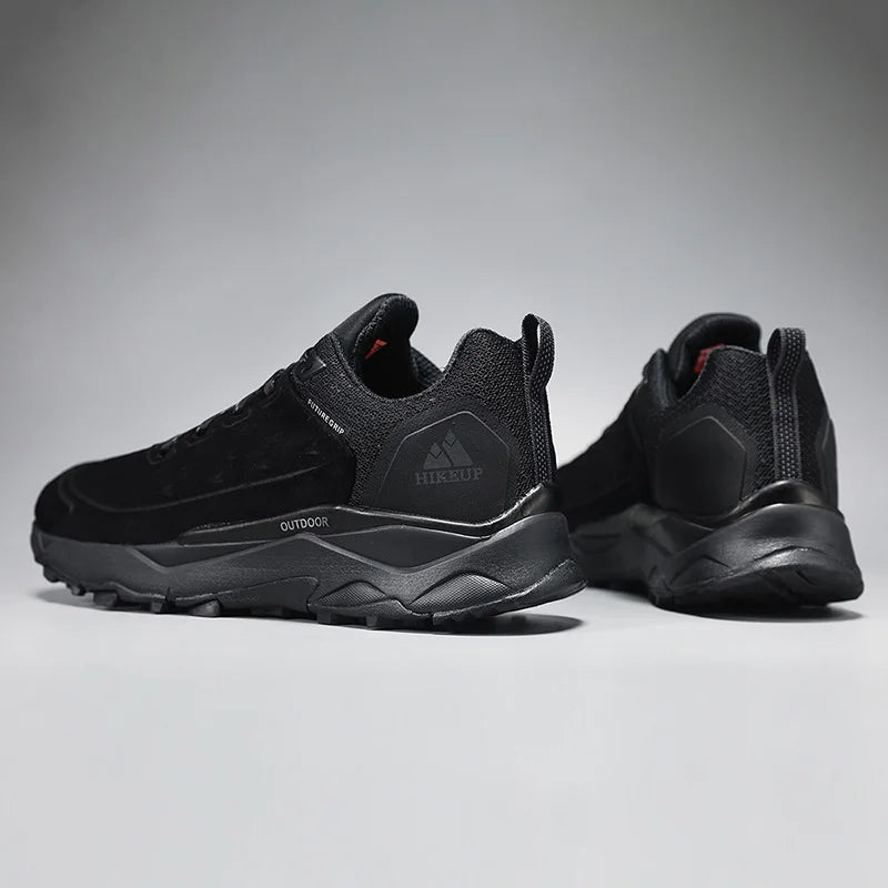 HIKEUP chaussures de randonnée pour hommes Sports de plein air Camping chasse marche chaussure daim cuir véritable respirant Sneaker antidérapant