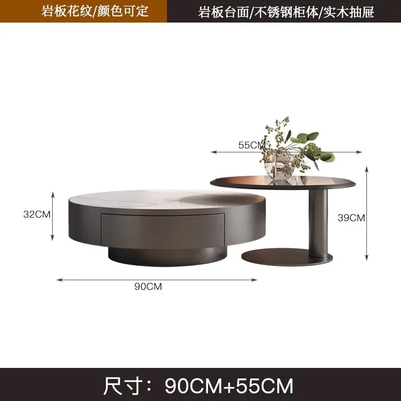 Table basse ronde moderne pour salon — mignonne, décor nordique, meubles