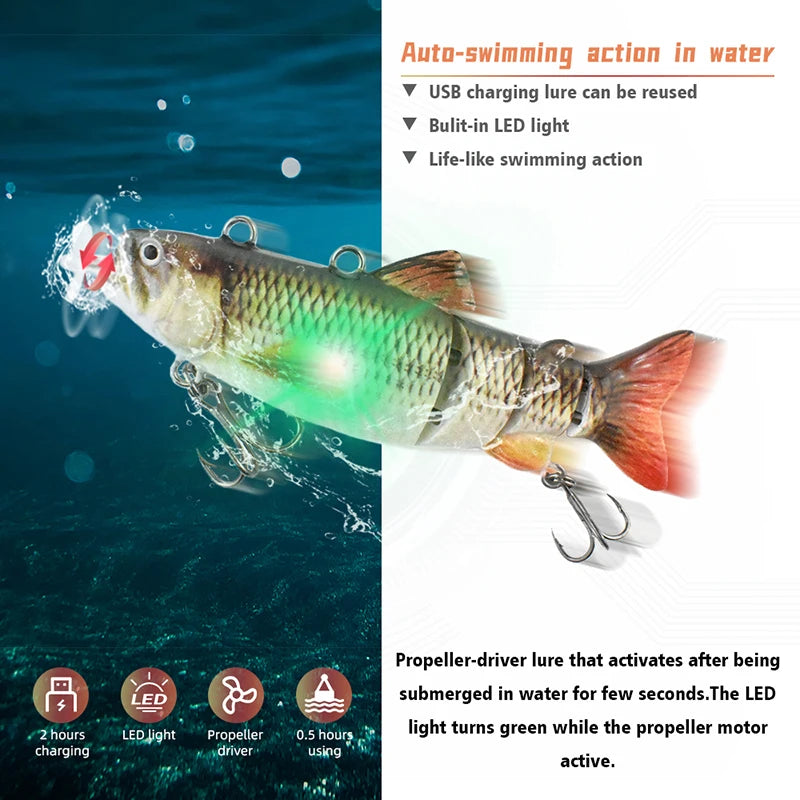 Leurre de Pêche Robot Électrique — Nage Automatique Haute Attraction
