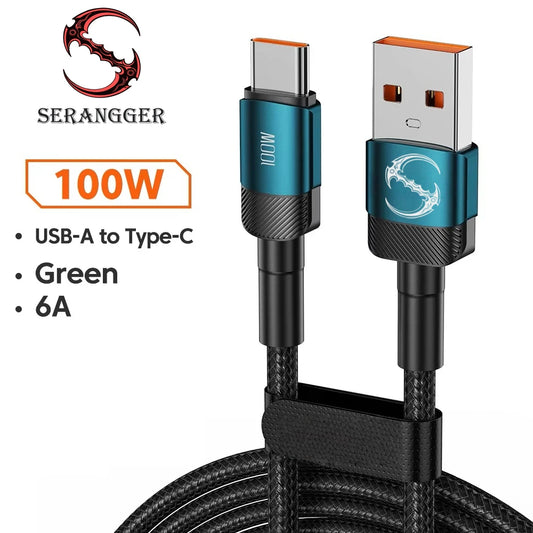 Câble PD 100W Charge rapide USB-C compatible smartphones Android — 6A, charge ultra-rapide