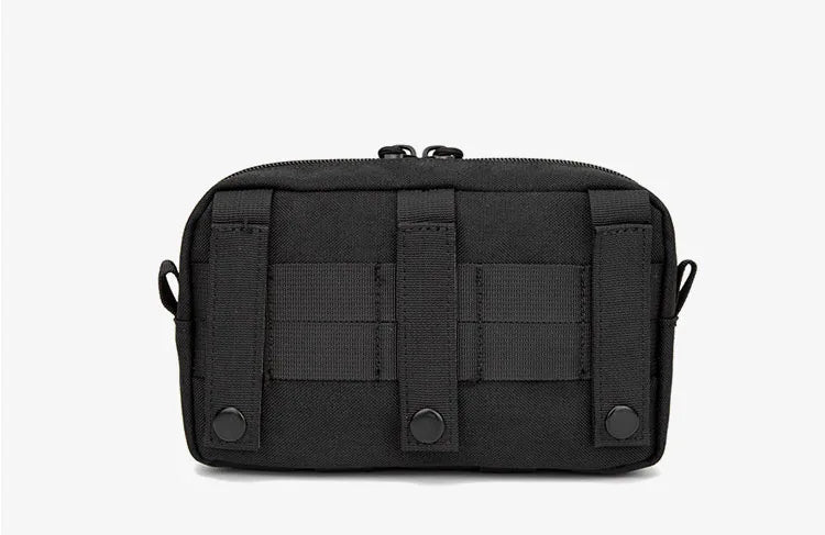 Pochette d'administration horizontale tactique Molle avec poche avant à cordon, pochette modulaire EMT, sac de rangement utilitaire EDC, sac de taille d'extérieur
