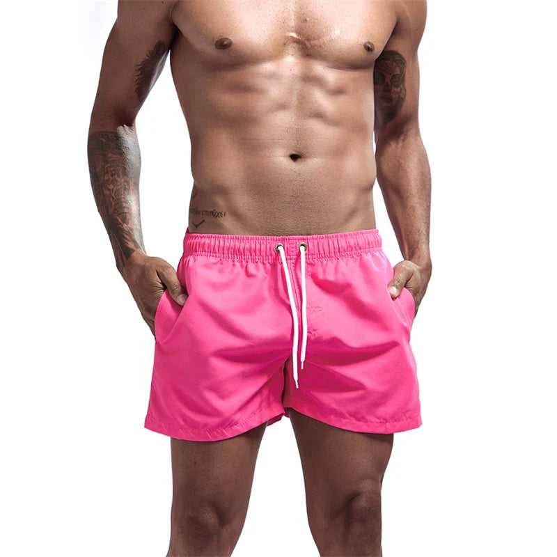 Maillot de bain pour hommes avec doublure en maille poches latérales short de plage solide séchage rapide léger cordon de serrage short de bain maillot de bain d'été