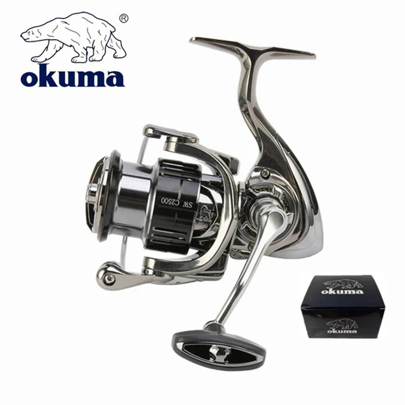 OKUMA-Moulinet spinning original en métal, adapté à toutes les espèces de poissons, adapté à l'eau salée et l'eau douce