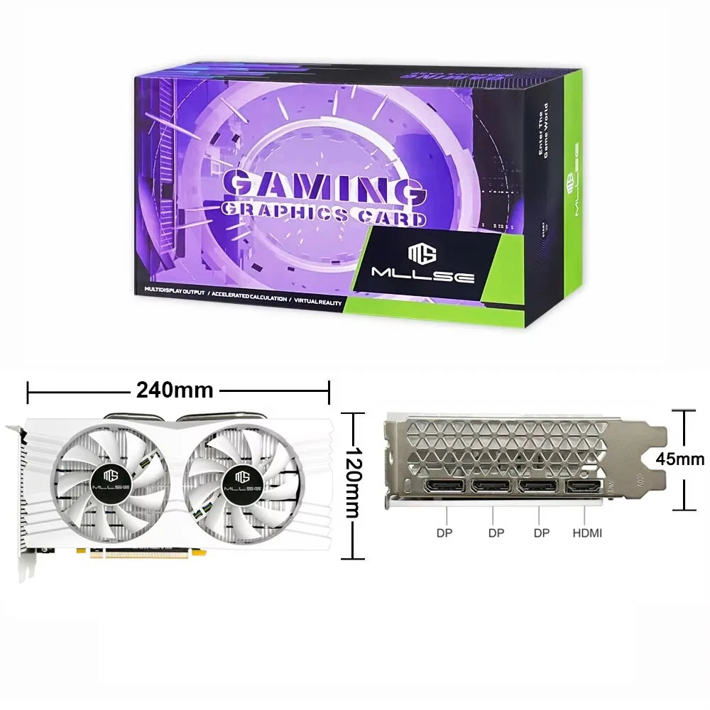 MLLSE AMD RX 580 8GB 2048SP carte graphique De jeu GDDR5 256Bit PCI-E 3.0 × 16 8Pin Radeon GPU Rx 580 carte vidéo Placa De vidéo