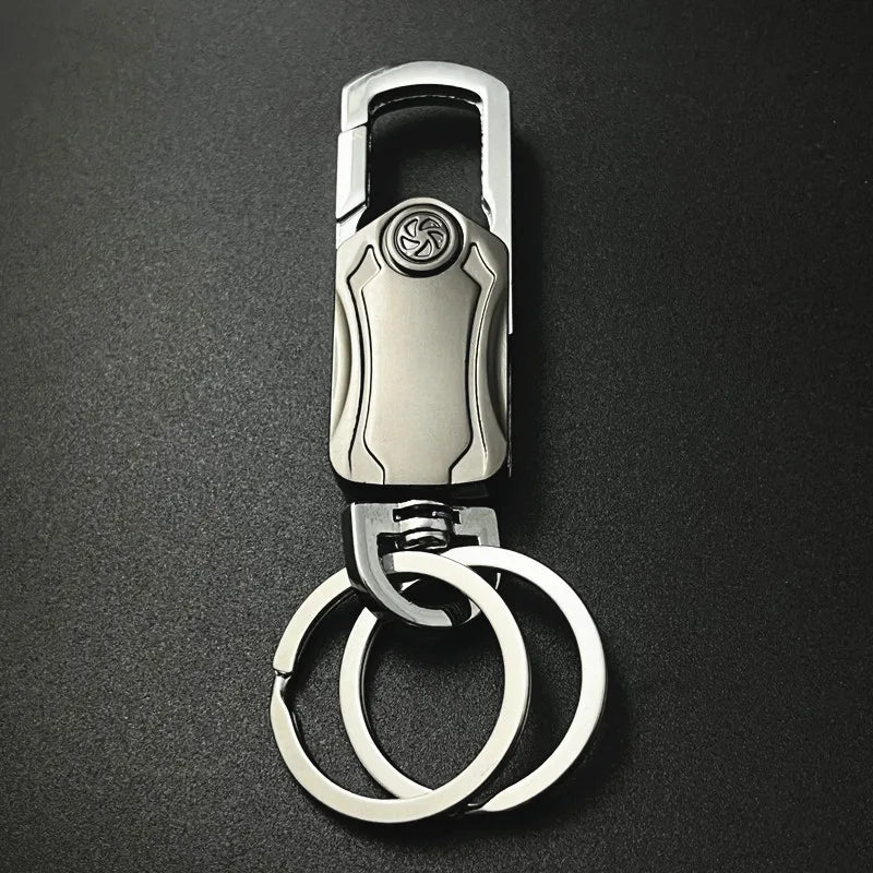 Haute qualité simplicité taille suspendue créatif Double anneau en métal en alliage de Zinc porte-clés hommes femmes porte-clés