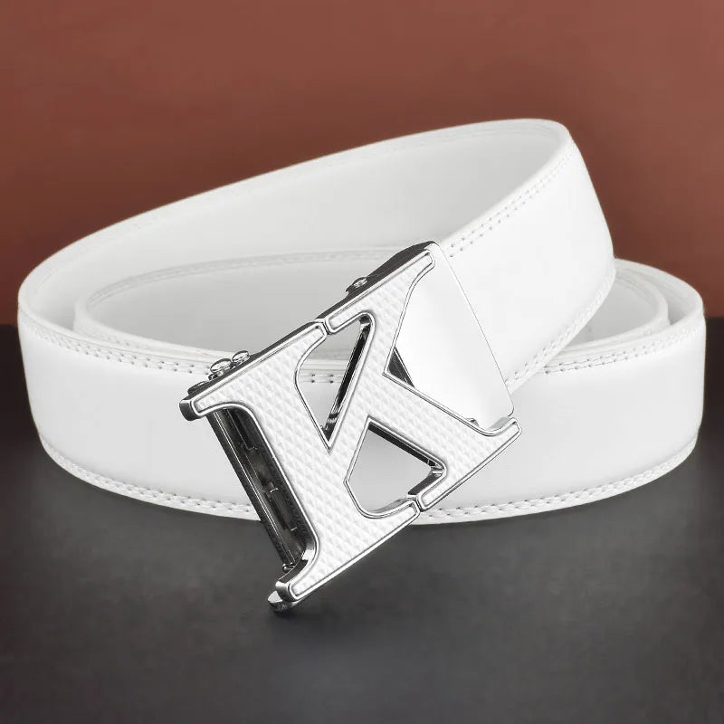 Cinturón de cuero blanco de alta calidad letra k para hombres Diseñadores de lujo famosos hombres jóvenes piel de vaca marca Jeans casual moda Cinturón Hombre