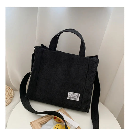 Bolso de hombro para mujer Rilibegan, nuevo estilo simple, de pana, portátil, de gran capacidad, bolso de mano pequeño cuadrado, a la moda y con tendencia.