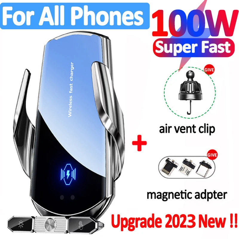Wireless Car Charger, Magnetic Cell Phone Mount, 360° Rotating Car GPS Holder for iPhone Xiaomi
