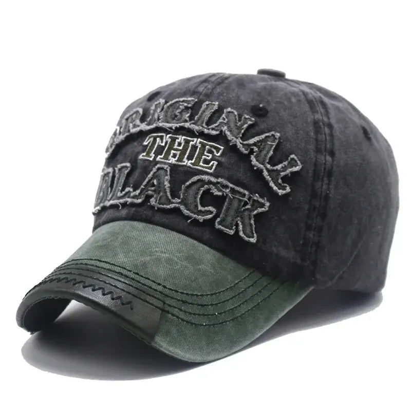 Casquette de Baseball Vintage unisexe, chapeaux en coton délavé pour hommes et femmes, casquette décontractée avec lettres noires brodées, casquette de sport de plein air