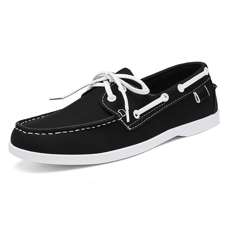 Mocassins Homme Cuir PU Sans Lacet — Chaussures Bateau Confortables & Polyvalentes