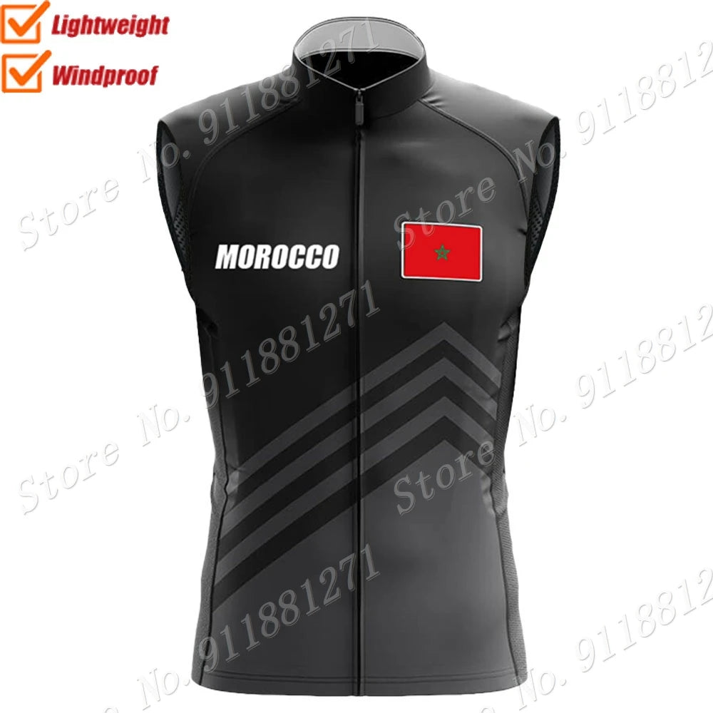 Gilet de cyclisme 2023 coupe-vent léger — course route, rouge, sans manches, VTT