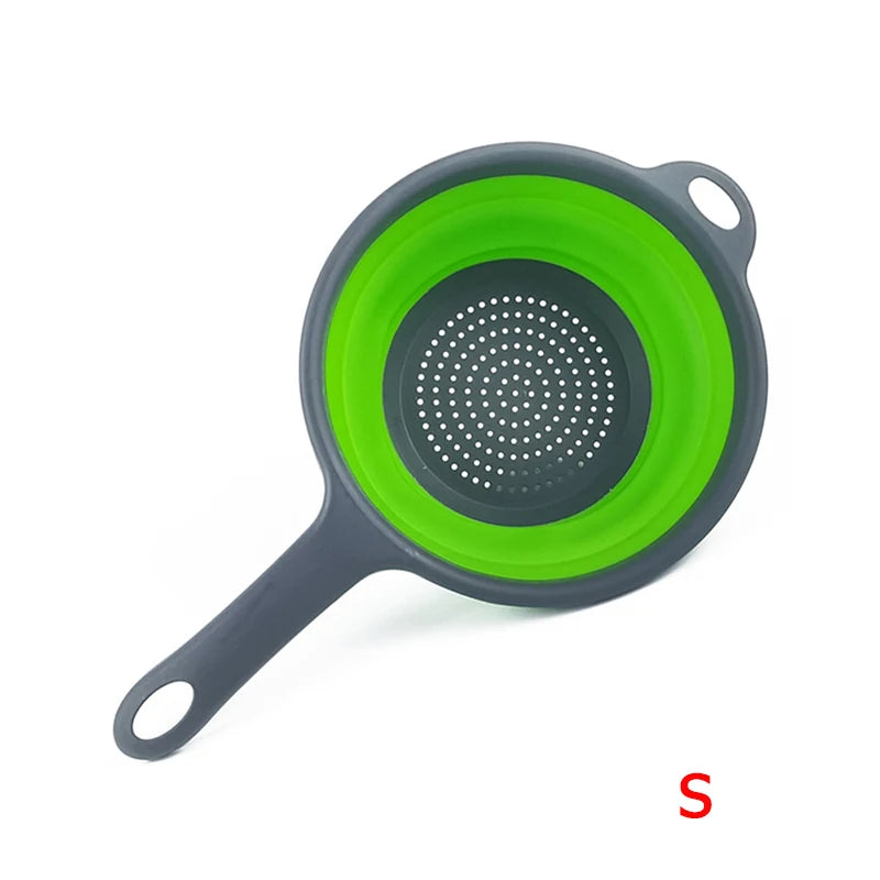Passoire pliable en silicone avec poignée — égoutter pâtes, légumes, fruits, cuisine