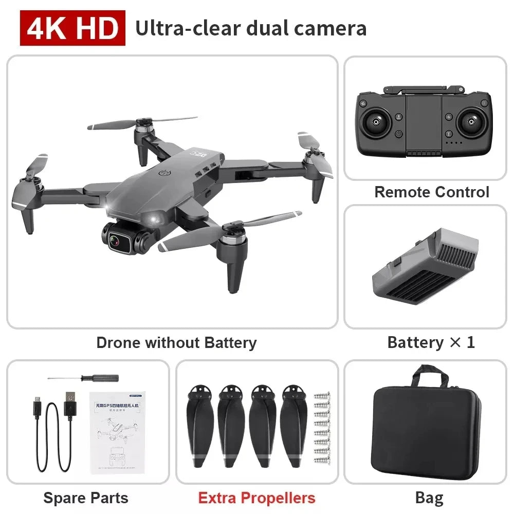 Drone L900 Pro 4K Professional 5G GPS HD Dual Camera Brushless Photography Foldable Quadcopter RC Distance 1.2KM Toy Drones