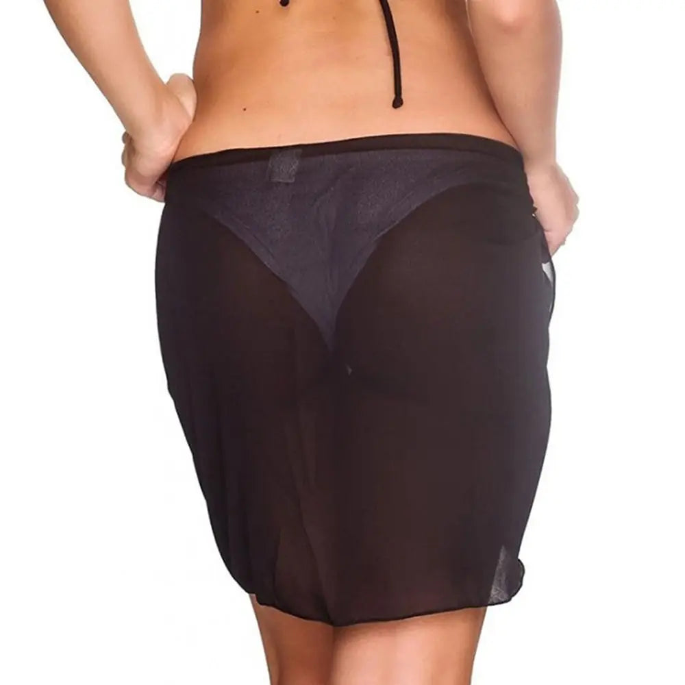 Jupe courte en mousseline de soie pour femmes, Industries ong, cover-ups pour les maillots de bain, bikini de plage, rond, transparent, écharpe, été
