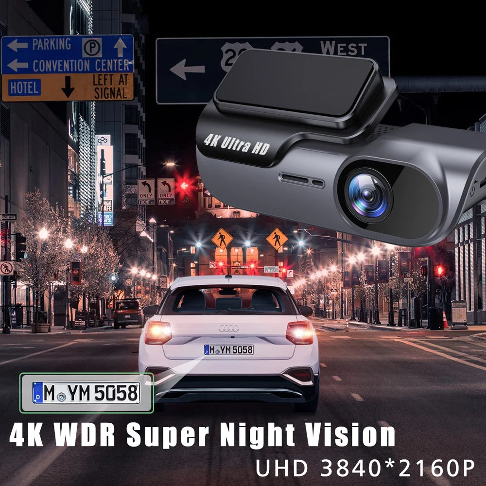 Dashcam WiFi 4K 3840x2160P — Vision Nocturne Surveillance 24H Boîte Noire