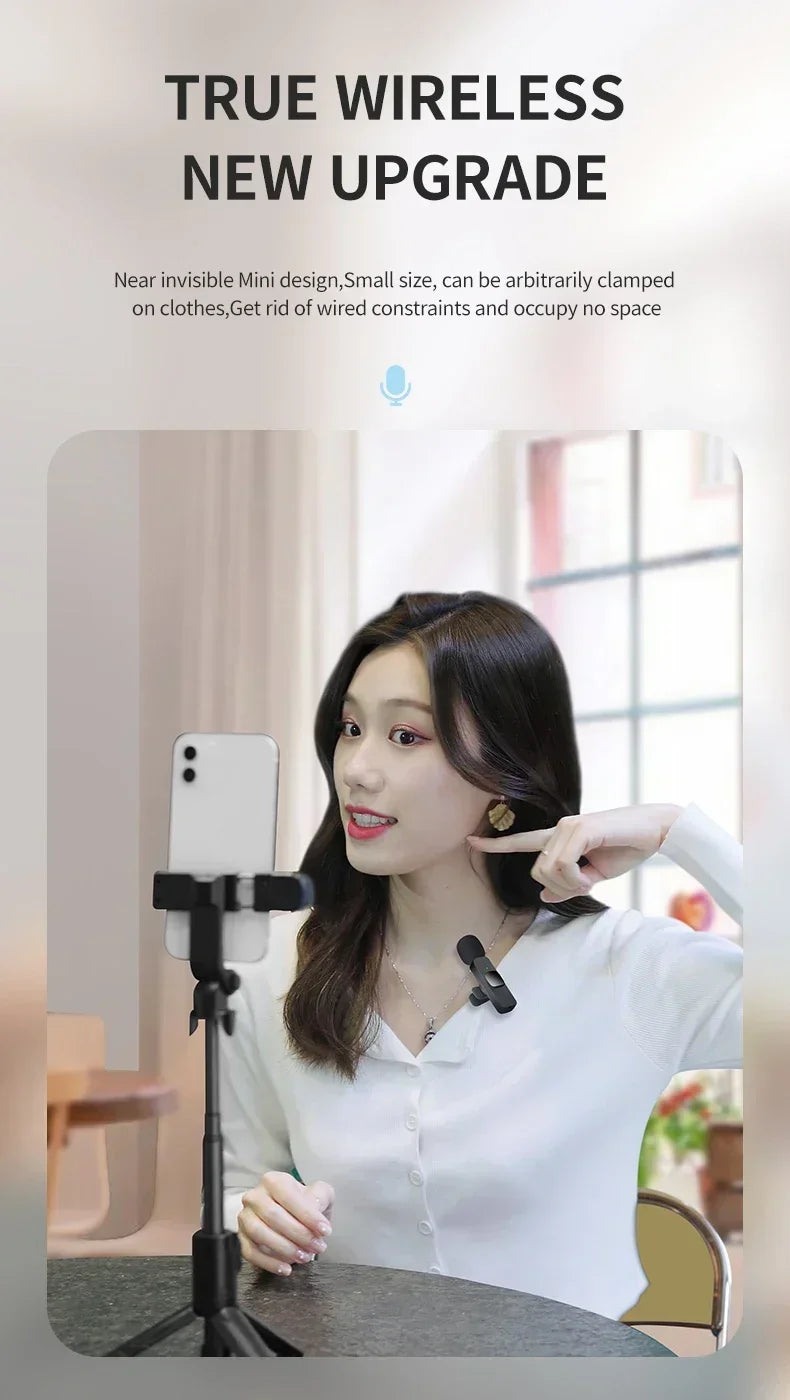 Micro Lavalier Sans Fil Mini — Gaming, Streaming, Enregistrement Audio/Vidéo, Smartphone