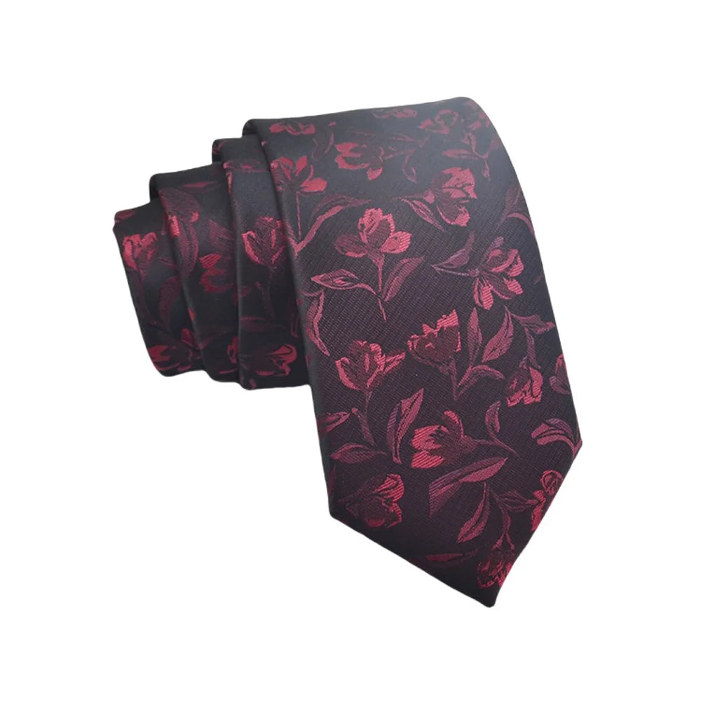 Corbata de jacquard de alta calidad para hombre, diseño floral de 8 cm, accesorios de corbata para uso diario, camisa, traje, corbata, regalos para fiestas de boda, corbata