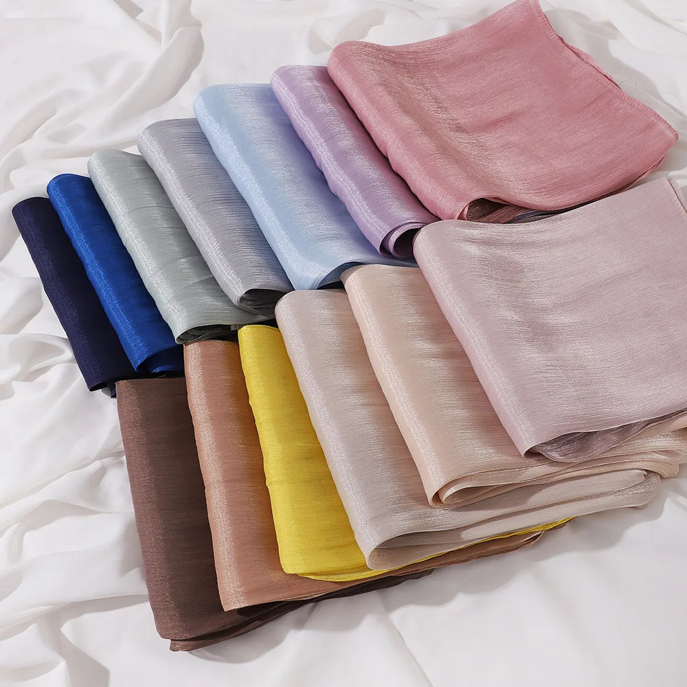 Hijabs en mousseline de soie de qualité supérieure pour femmes, voile turban doux et long, écharpes musulmanes, châles Hijab, couvre-chef Islam, accessoires Ramadan