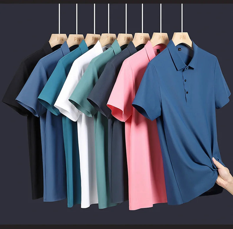 Polo homme 3 boutons décontracté — travail, séchage rapide, manches courtes, golf, grandes tailles
