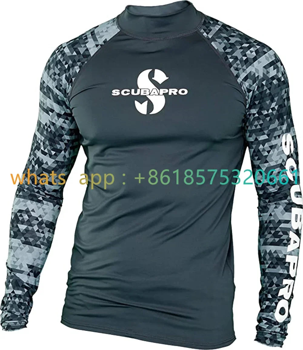 Men's Surf Wetsuit, UV Sun Protection, Long Sleeve Diving Suits, Quick Dry, Tight Sportswear for Swimming, Rash Guard