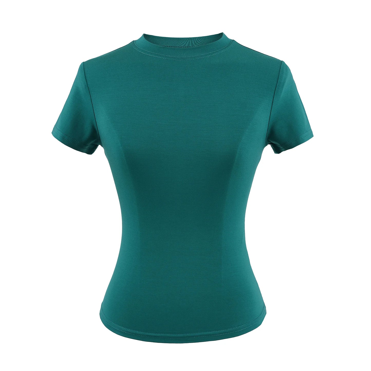 Camiseta de manga corta para mujer, casual, de alta calidad, sexy, ajustada, a la moda, de color liso, ropa y2k, 2024
