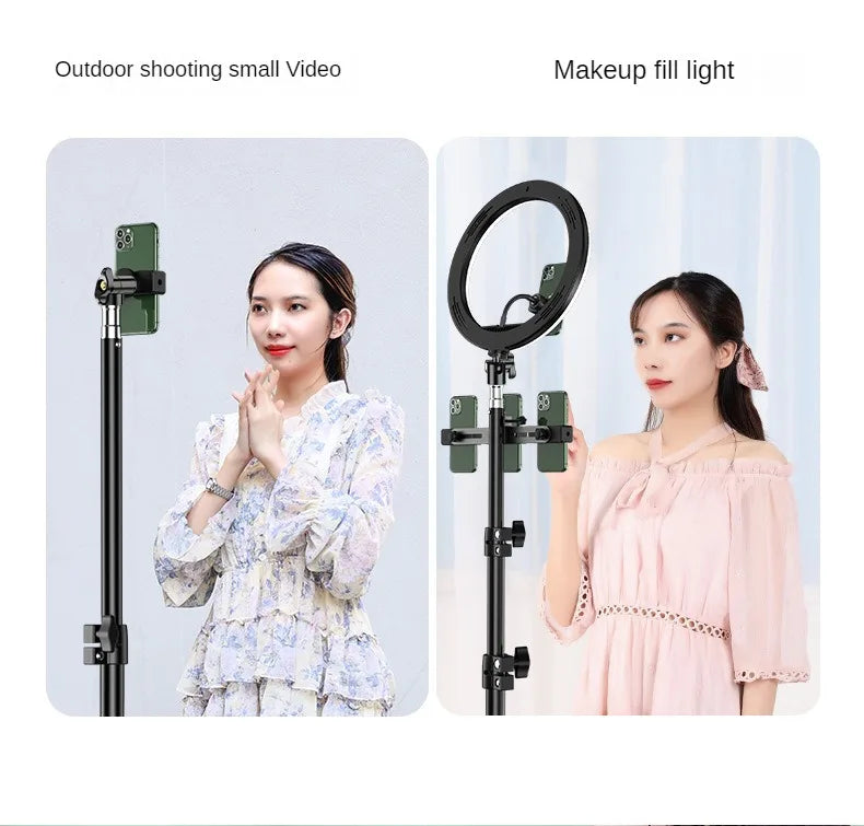 Trépied de diffusion en direct de 160cm, Type d'atterrissage, ancre de caméra, cadre lumineux pour Selfie, thermomètre en métal, support pour téléphone