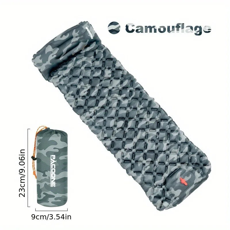 PACOONE – matelas gonflable de type presse pour Camping, imperméable à l'humidité, coussin de couchage d'extérieur, tapis d'air de plage, tente, coussin de voyage
