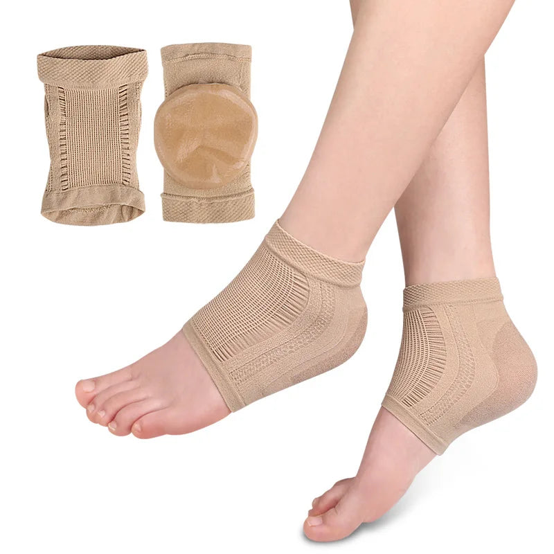 Protector de talón de malla de silicona de gel, calcetines de talón, fundas para los pies, hidratantes, antidesgaste, antigrietas, calcetines cortos, almohadillas de cubierta de talón.