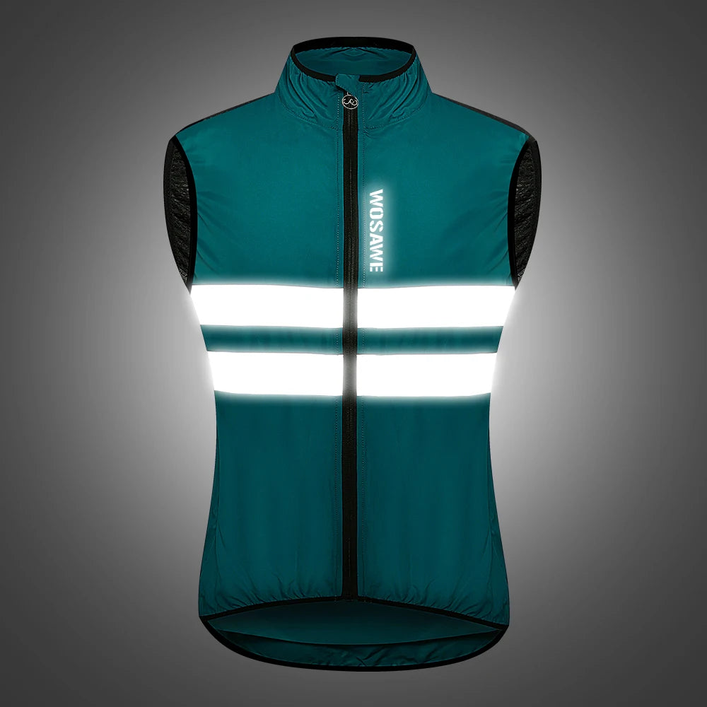 Gilet de cyclisme ultraléger sans manches — résistant à l'eau, coupe-vent, VTT, visibilité nocturne
