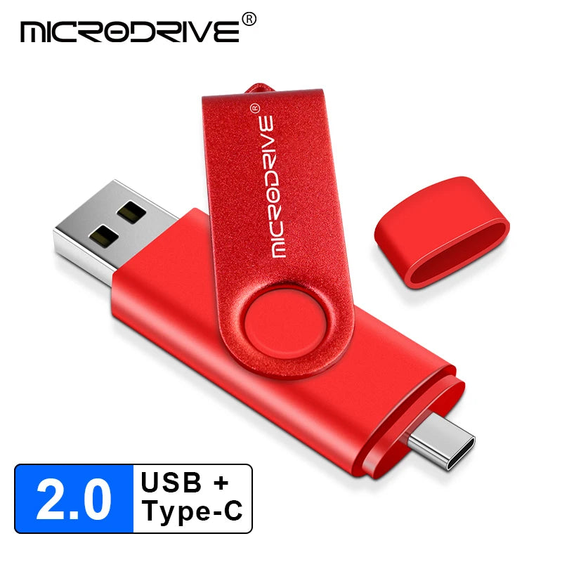 Clé USB OTG 2 en 1 Type C 128 Go, clé USB 1 Go, 2 Go, 4 Go, 8 Go, 32 Go, 64 Go, 128 Go, mémoire USB