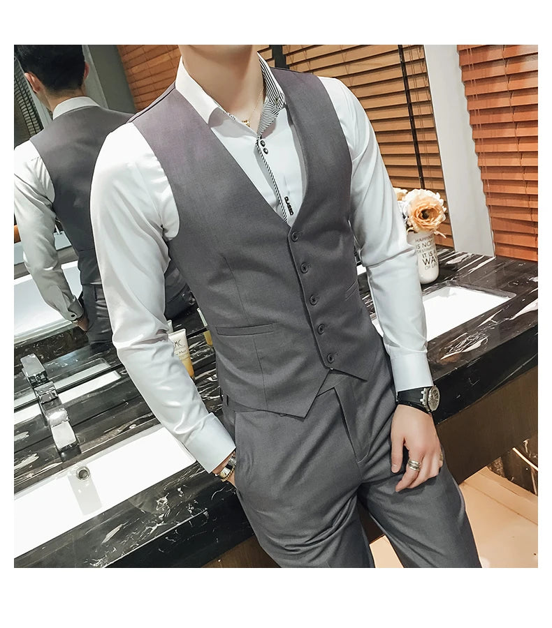Gilet d'affaires formel pour homme slim — grande taille, décontracté, M-6XL