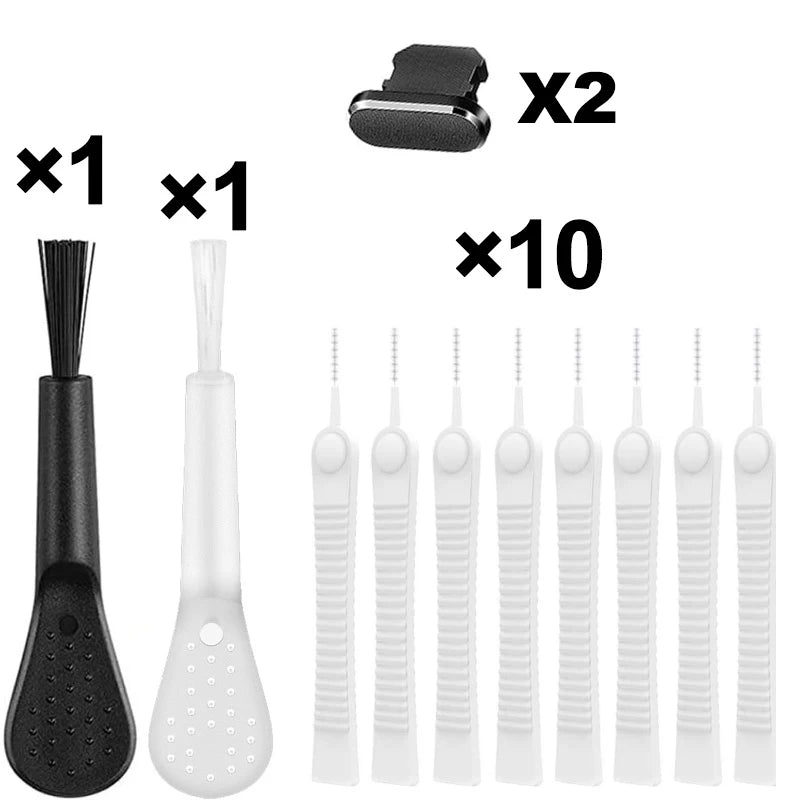 Kit de nettoyage anti-poussière pour port de chargement téléphone — brosse clavier ordinateur