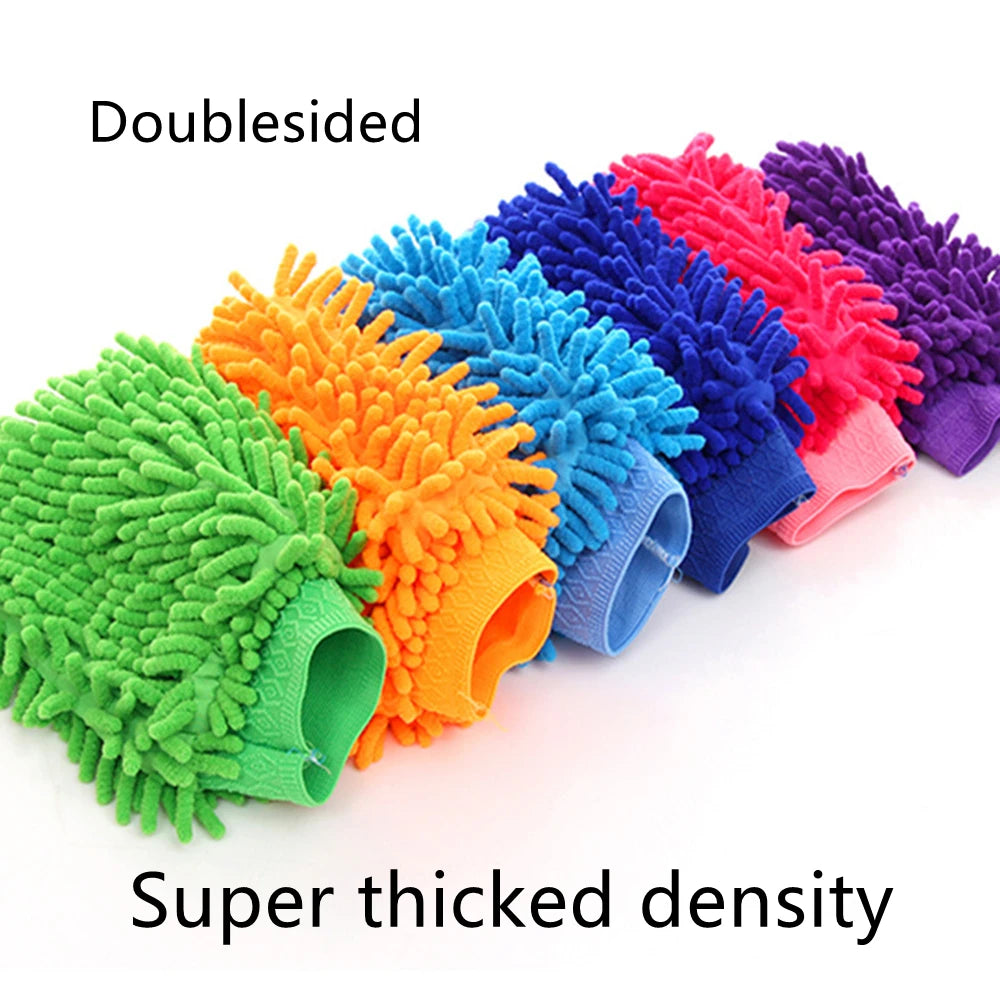 Gants de lavage de voiture en microfibre ultra absorbants, double face, éponge de nettoyage automobile en chenille, sans rayures, super épaisse, haute densité