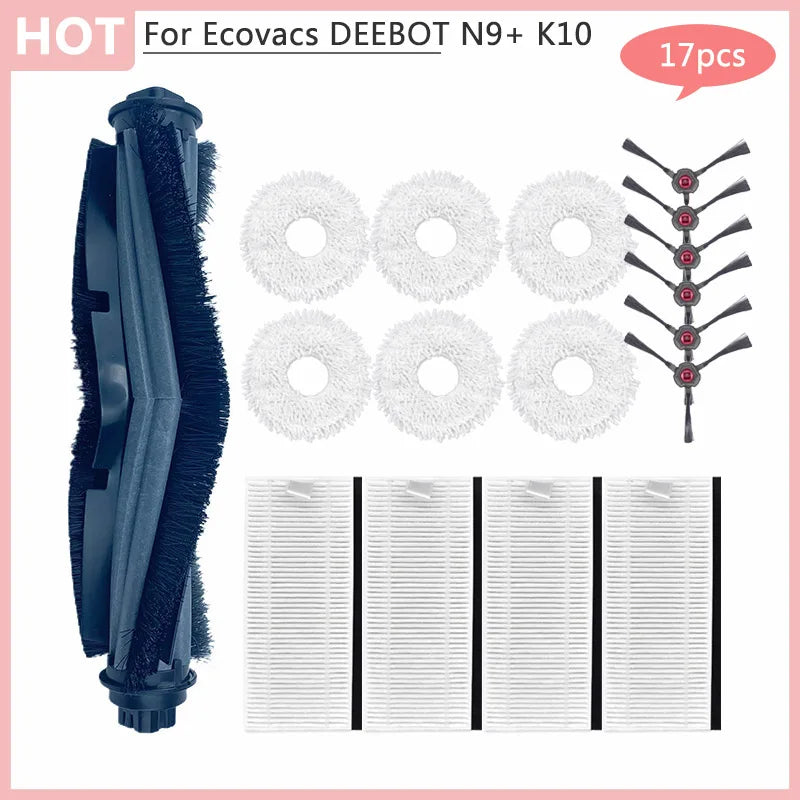 Main Brush Cover for Ecovacs DEEBOT N9 + K10 Yeedi Robot Vacuum Cleaner, Dust Box, Hepa Filter, Mop Cloth Module, Home Accessories