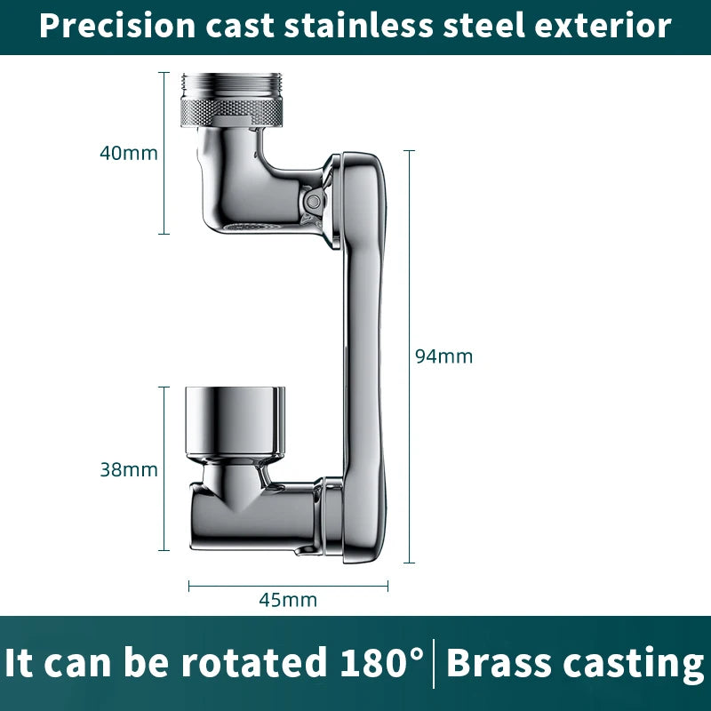 ABS Universal 1080 ° Brazo robótico giratorio, Extensor de grifo, aireador, extensión de grifo de fregadero de cocina, Modo de flujo de agua 2