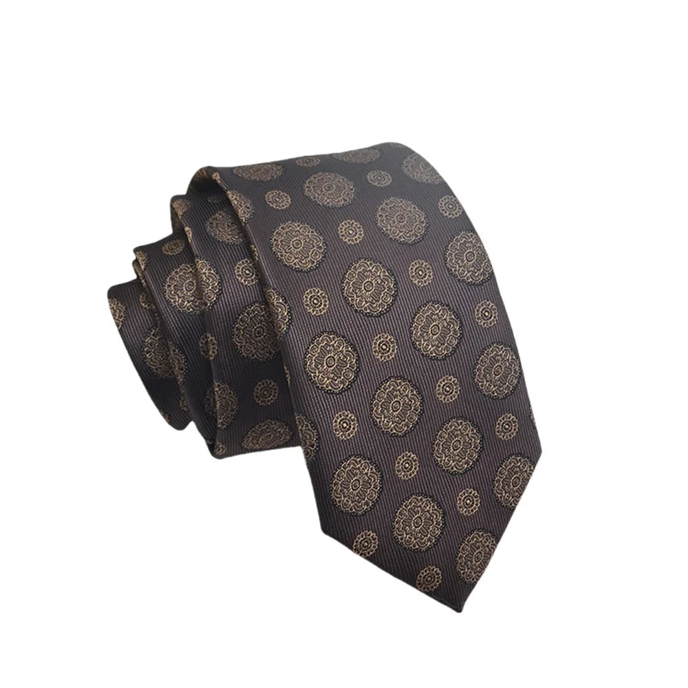 Corbata de jacquard de alta calidad para hombre, diseño floral de 8 cm, accesorios de corbata para uso diario, camisa, traje, corbata, regalos para fiestas de boda, corbata